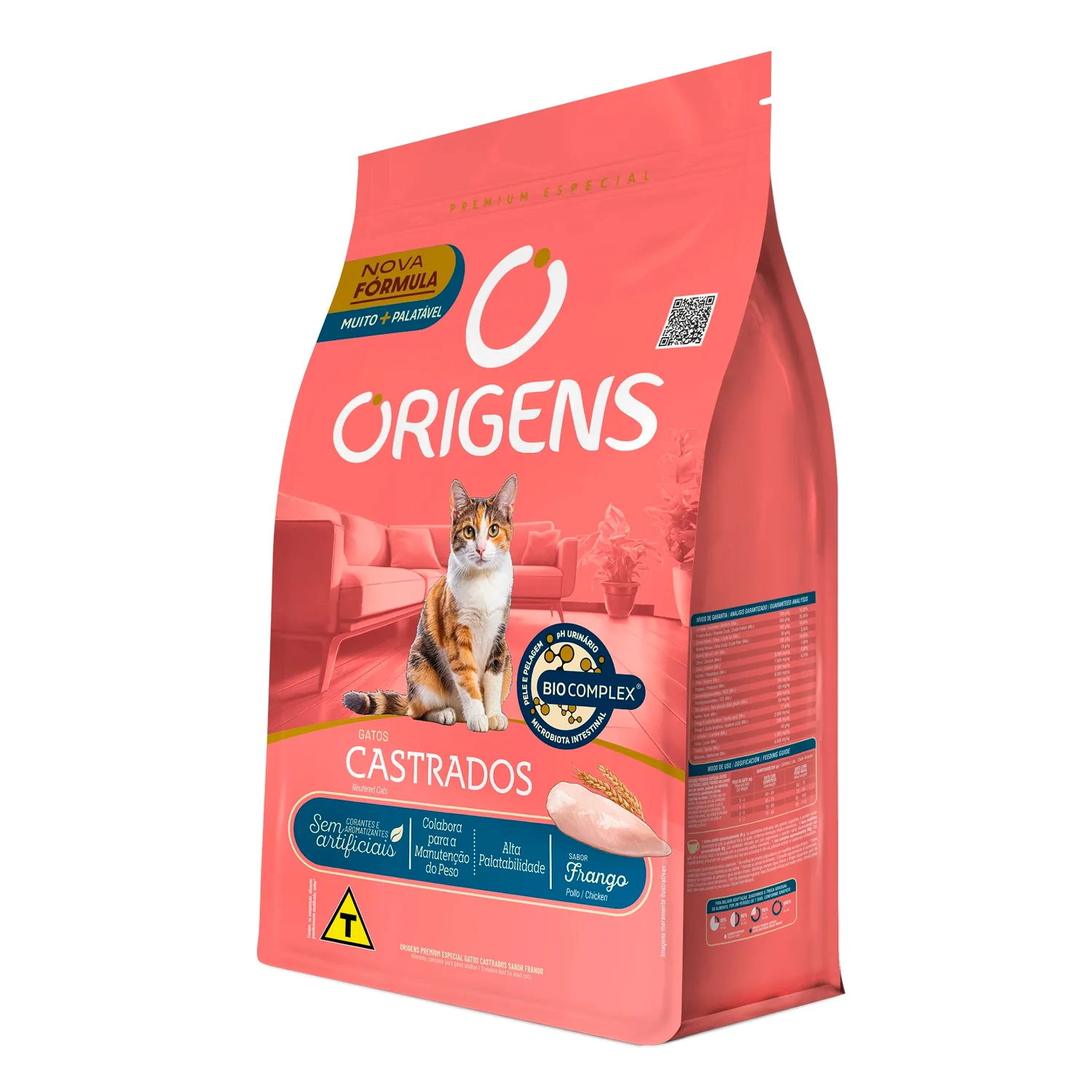 Ração Origens Gatos Castrados Frango